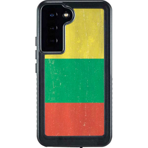 Lithuania Flag Distressed Galaxy S23 Plus Waterproof Case